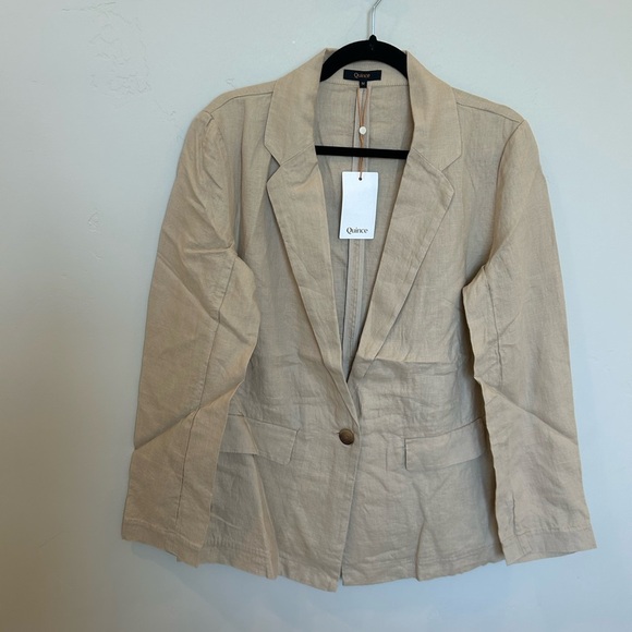 Women’s Quince 100% European Linen Blazer, Driftwood, Medium - Picture 2 of 5